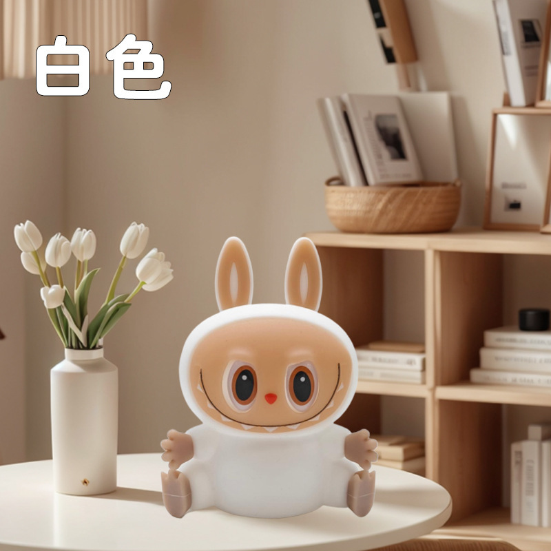 Conejo transfronterizo lámpara de noche lámpara de dormitorio cabeza de cama para dormir atmósfera de regalo de cumpleaños para niñas compañeras de dormir lámpara de palmadilla