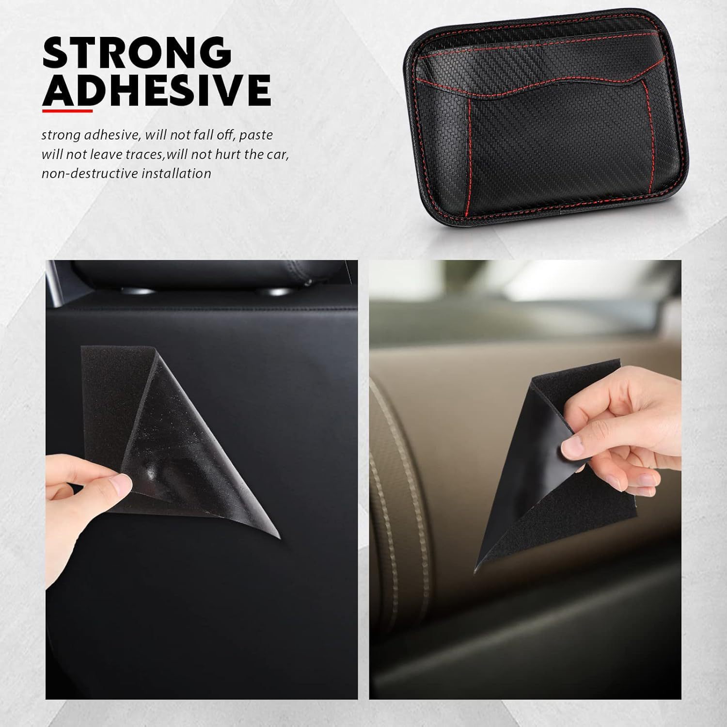 Cross-Border Car Phone Holder, In-Car Adhesive Small Storage Bag, Storage Pouch, Card Holder, Direct from the Factory