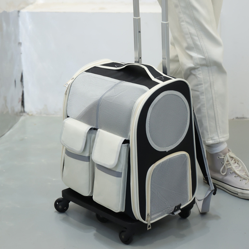 ペットバッグ ペットトロリーボックス 便利な外出猫バッグ ポータブル 大容量 ショルダーペットバッグ 大容量 折りたたみ式|undefined