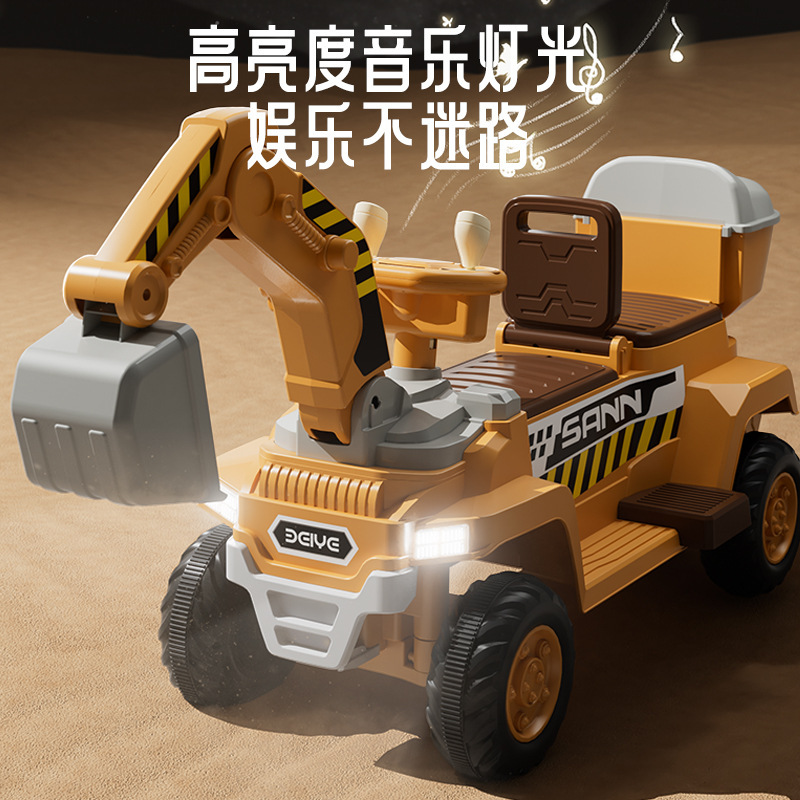 Excavadora para niños se puede sentar en un coche de juguete de niño super grande excavadora eléctrica gancho de control remoto coche de ingeniería image 3