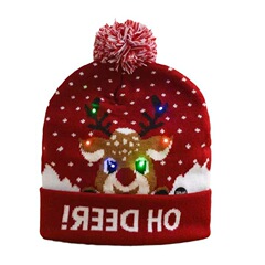 帽子秋冬モデル越境クリスマスledライトニットキャップキャップパーティー成人クリスマス帽子毛糸帽子卸売り