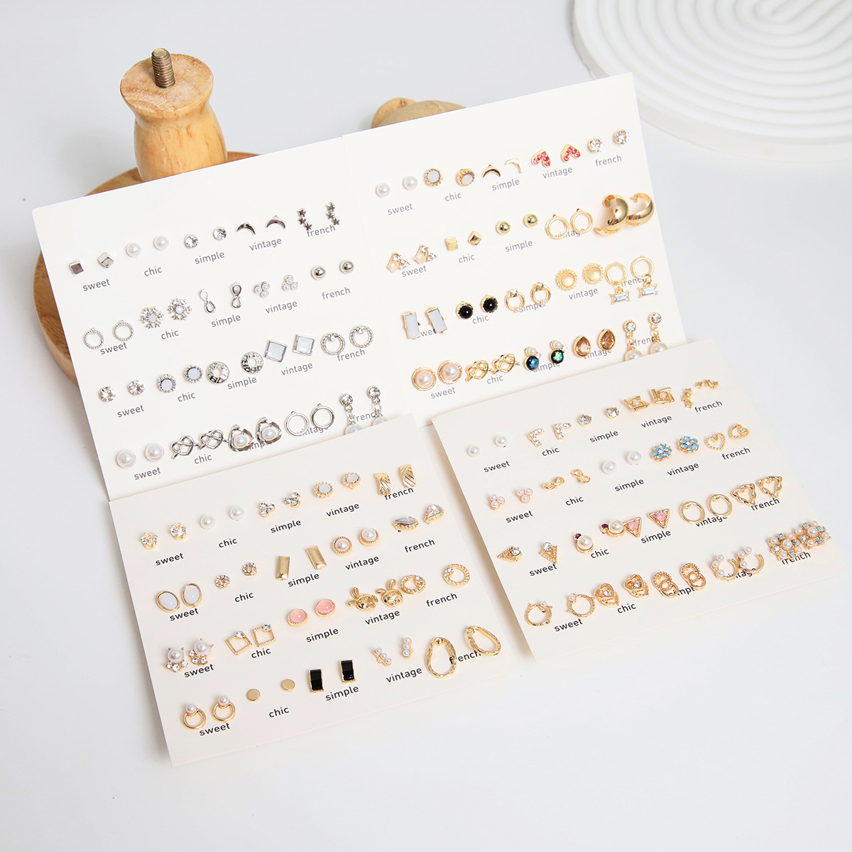 Alloy Material Geometric Pattern 1 Set Lady Geometric Plating Alloy Ear Studs