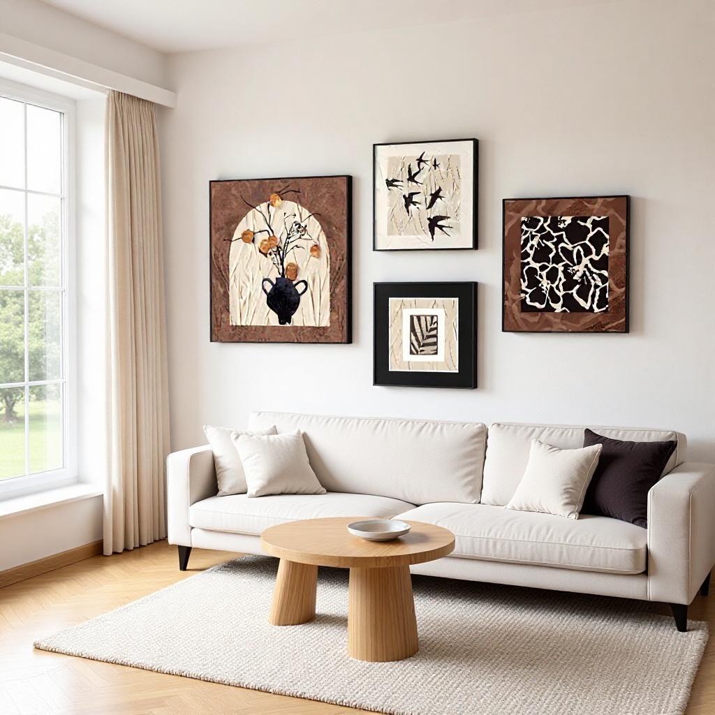 Medieval Style Decorative Painting for Living Room Sofa Background Wall, French Retro Combination Hanging Painting, Shenzhen Dafen Village