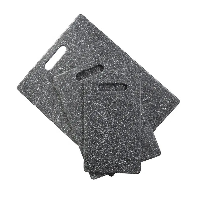 Tabla de cortar de imitación mármol de plástico PP cocina set de tres piezas tabla de corte doble cara al por mayor