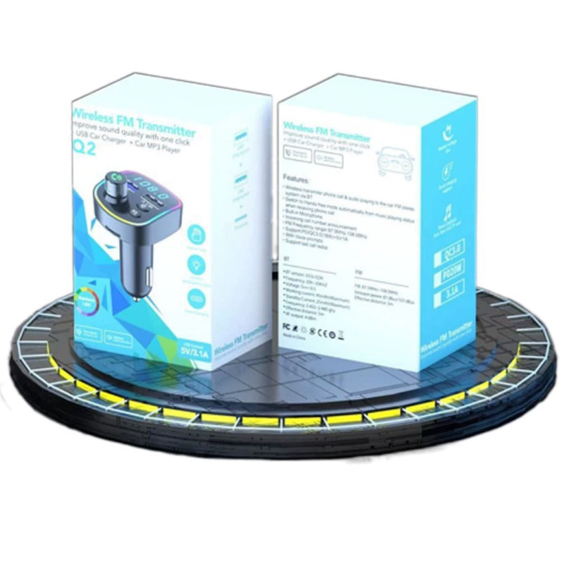 Q2 Cross -border explosion car Bluetooth MP3 player Intelligent Bluetooth chip U disk/TF card is plugged in