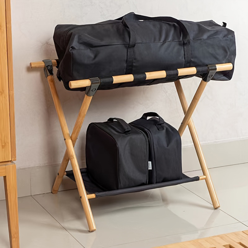 in stock a generation of bamboo luggage rack shoe rack multifunctional foldable double hotel room portable rack