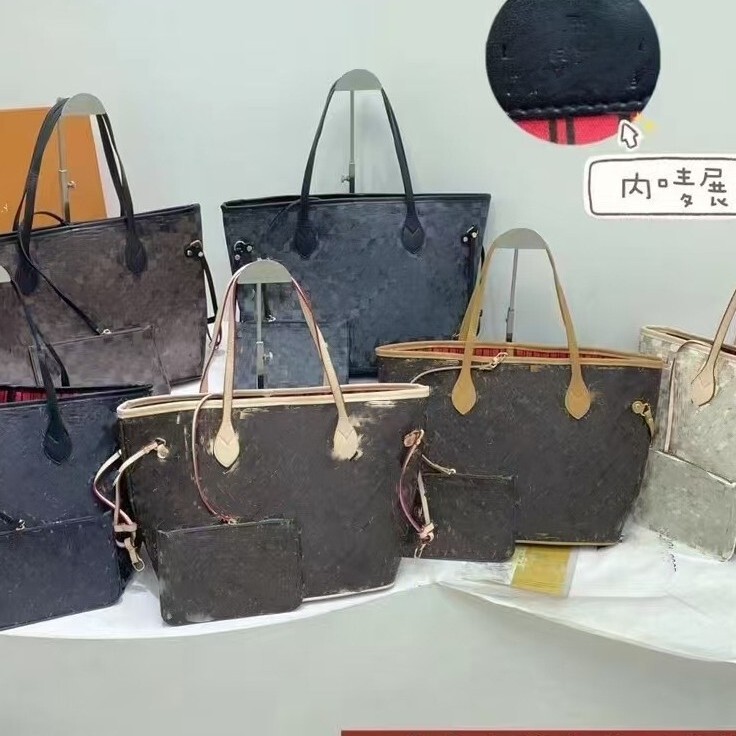 2025 New Model Real Image Mother-and-Child Bag Large Capacity Shopping Bag Tote Bag Shoulder Bag Color-Changing PU Women's Bag