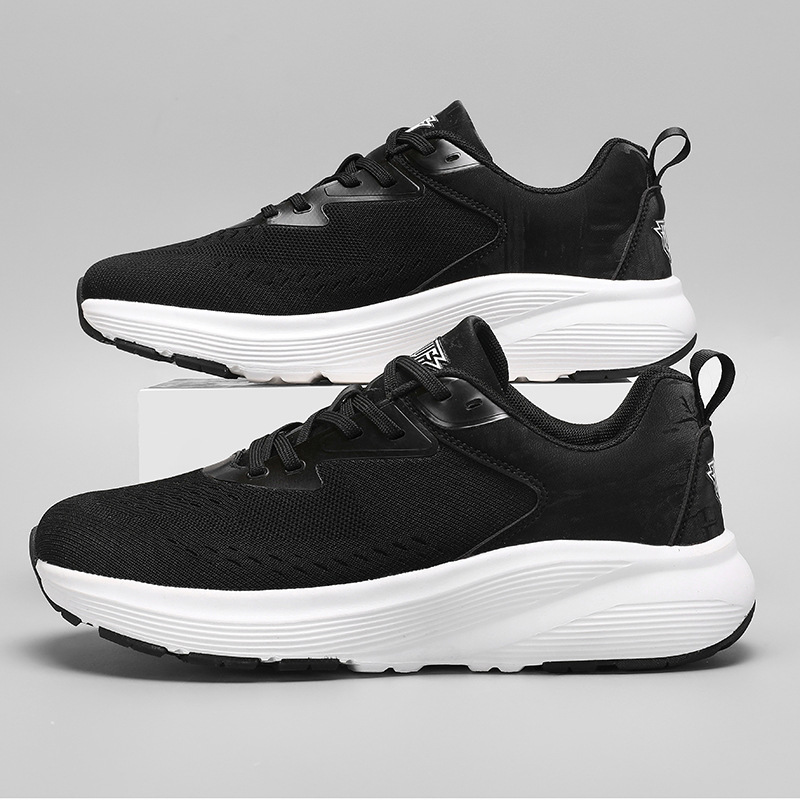 Zapatos de correr de malla de color sólido transfronterizos de tamaño grande zapatos de malla ligeros transpirables para hombres y mujeres