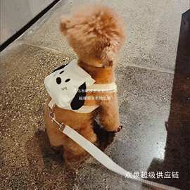宠物外出自背包狗狗小型书包比熊博美泰迪牵引绳小狗可爱卡通夏天