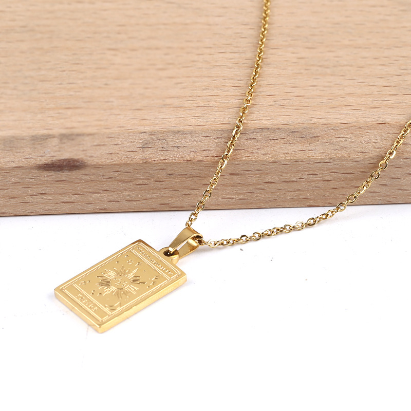 Streetwear Sun Stainless Steel Titanium Steel Plating Pendant Necklace_colorza_2