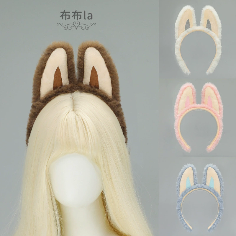 Повязка для мытья лица с ушками эльфа Бубу, смешная маска-повязка с ушками дьявола Бубу, мягкая повязка с ушками для малышей