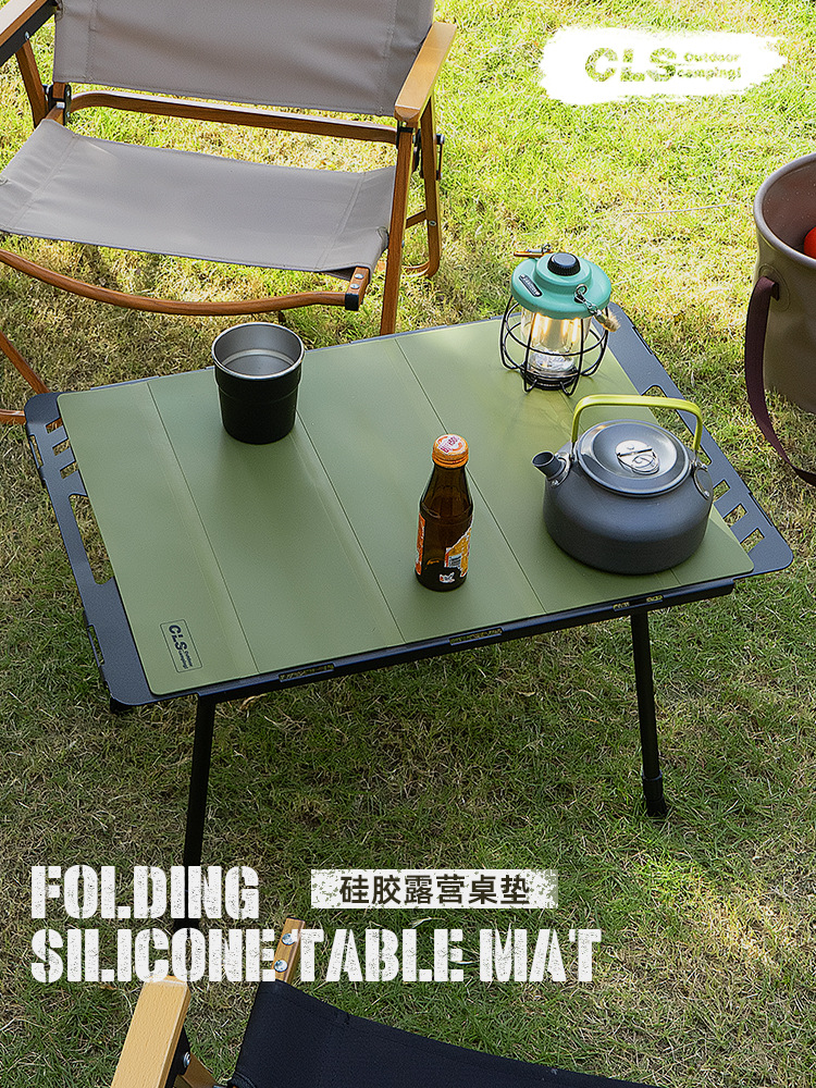 CLS屋外ピクニックテーブルマットキャンプバーベキュー防水油汚れ防止折り畳みテーブルクロス滑り止めテーブルシリコン断熱マット