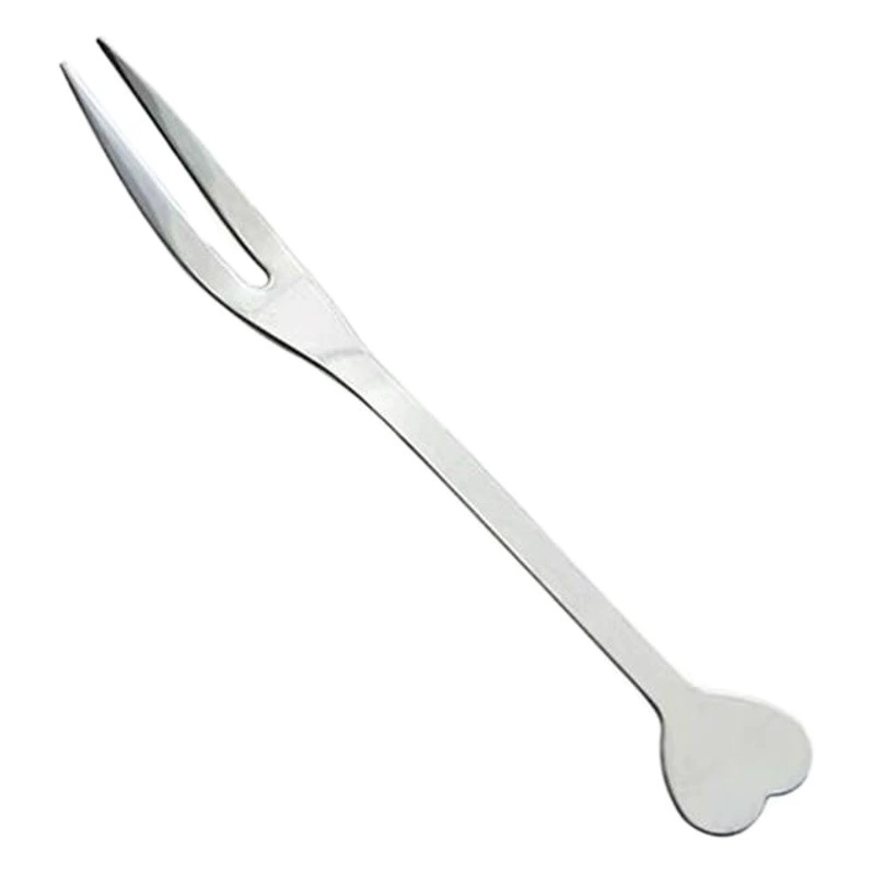 Вилка для фруктов из нержавеющей стали в форме сердца вилка для фруктов торт Лунный торт маленькая вилка фруктовая палочка модная посуда вилка с двумя зубьями оптом