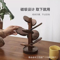 新しい円形の木の形のテーブルの置物の装飾の土鍋の熱いパッドの茶道の木の形のコップの食器マット