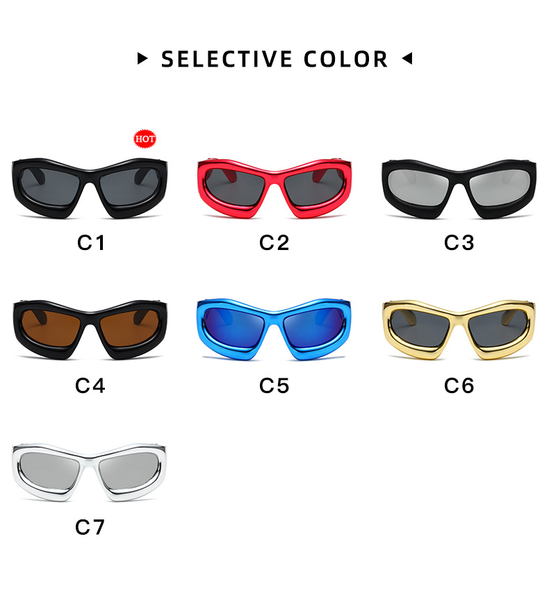 Y2K Exaggerated Solid Color Ac UV400 Protection Special-Shaped Mirror Full Frame Women's Sunglasses display picture 10