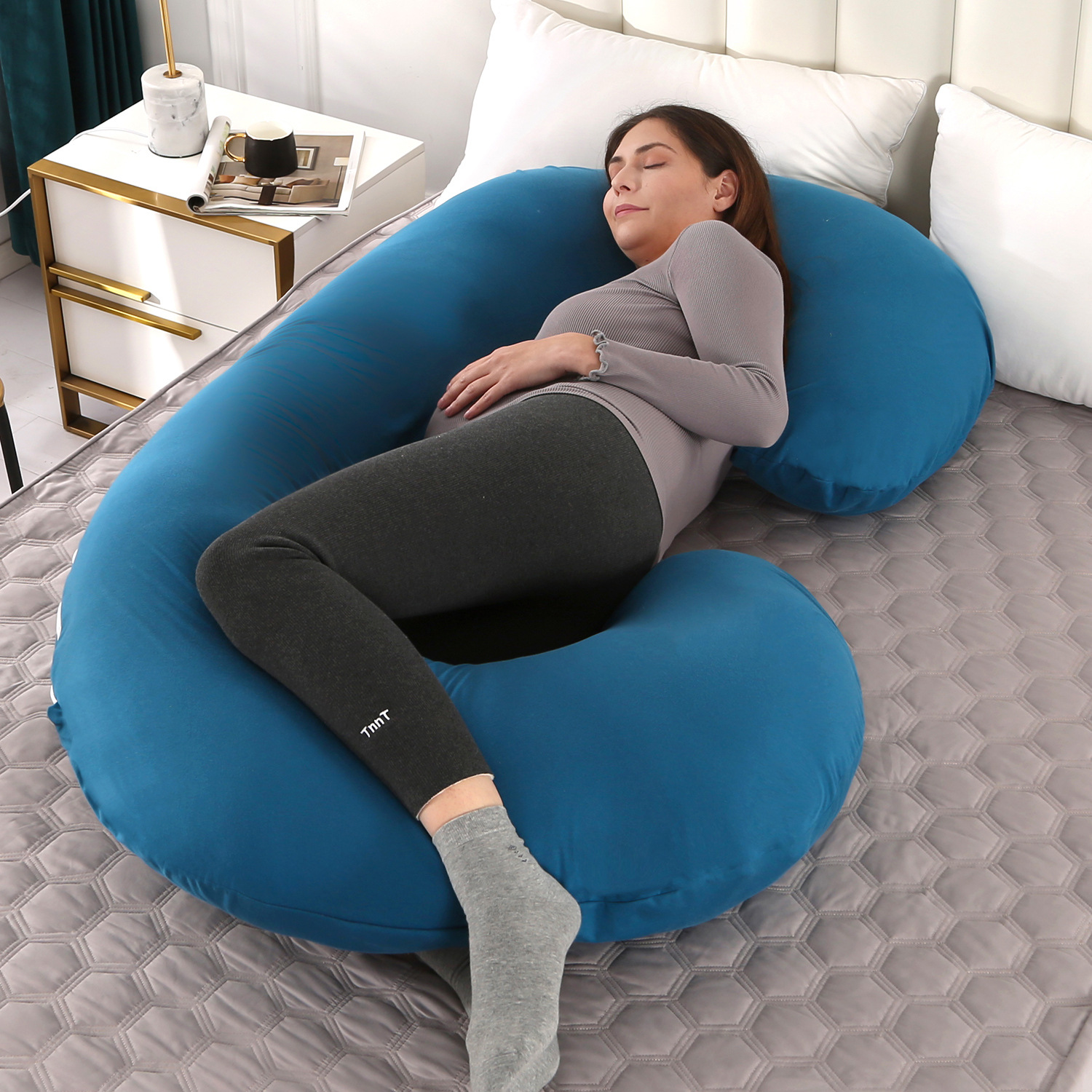 Amazon entidad transfronteriza almohada de maternidad almohada de la cintura lado almohada para dormir gran almohada de maternidad tipo C funda de almohada fábrica venta al por mayor
