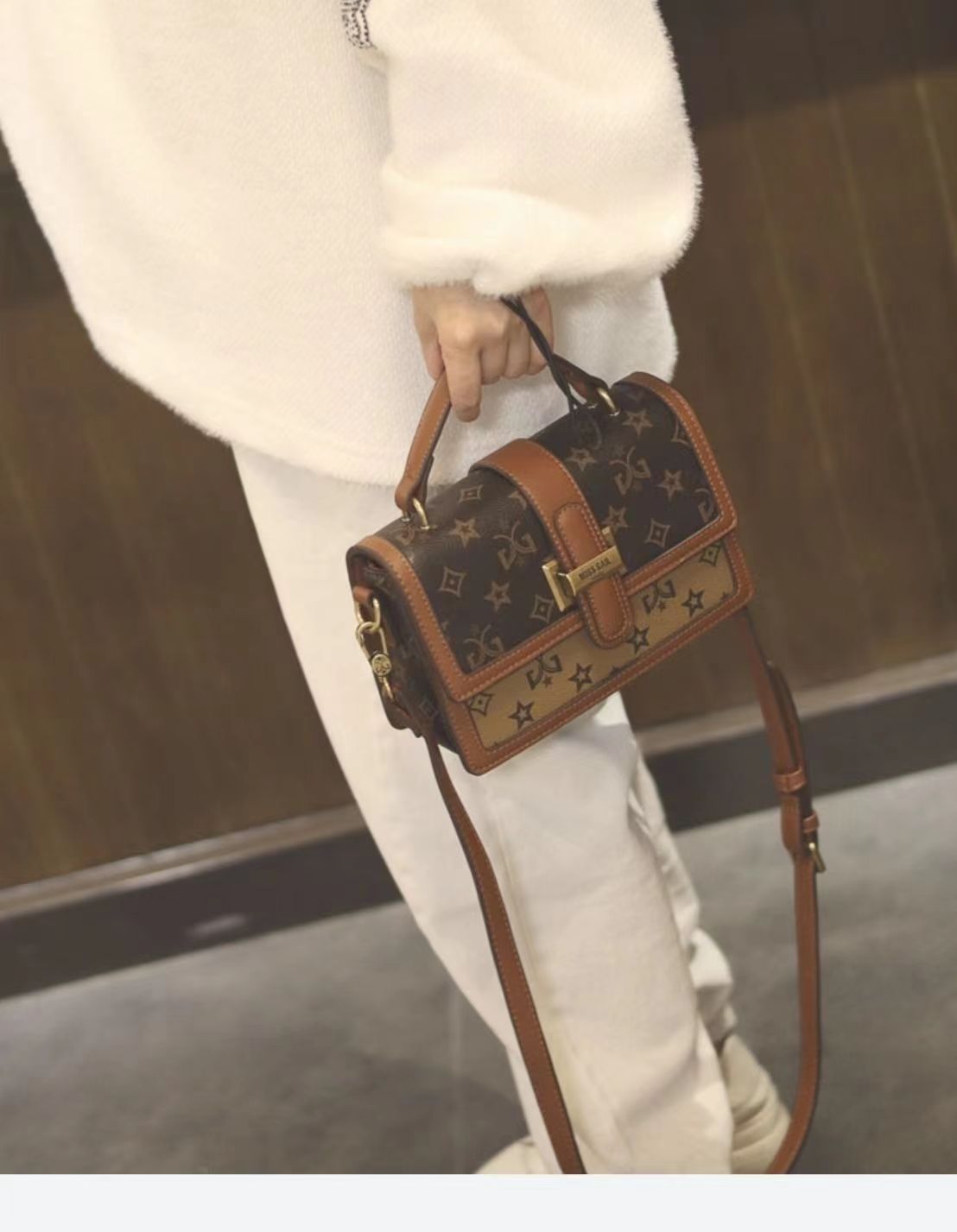 Borsa portatile stampata in stile retrò di nuova moda di vendita calda per borsa da donna versatile a tracolla con tracolla monospalla da donna_voghion.com