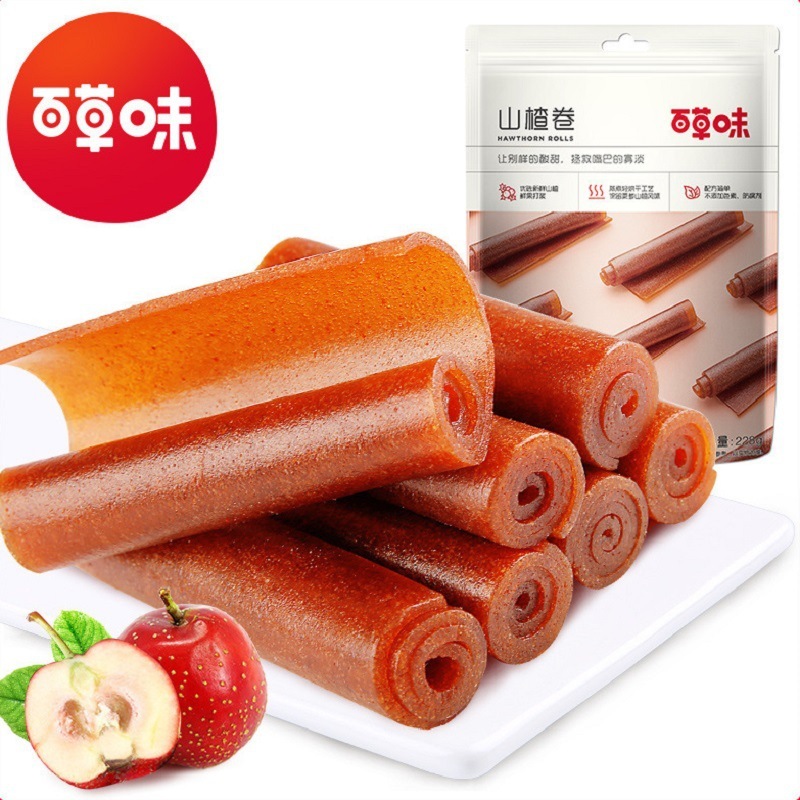 百草味 _ サンザシ巻120gインスタントサンザシ製品果丹皮果果巻蜜漬け甘酸っぱいレジャースナック|undefined