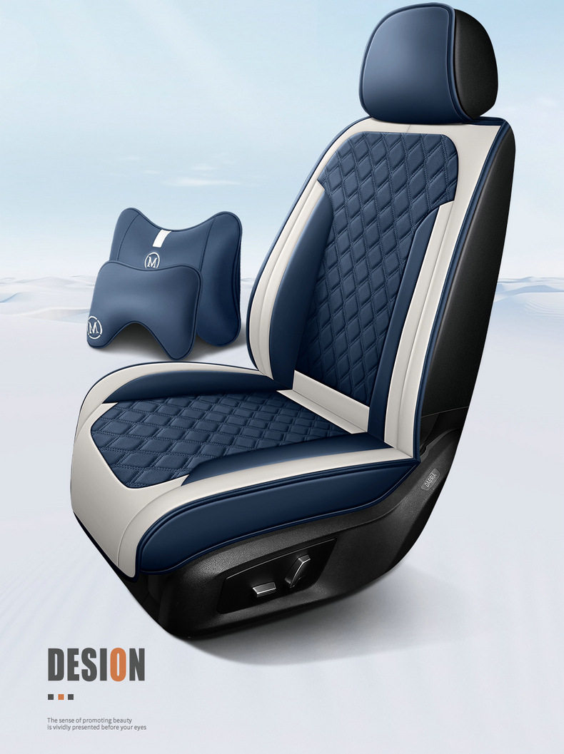 2025 Full Car Five-Seater Four-Season Universal Car Seat Cushion Full Surround Cushion Cover Leather Seat Cover Full Wrap Seat Cushion Thickened