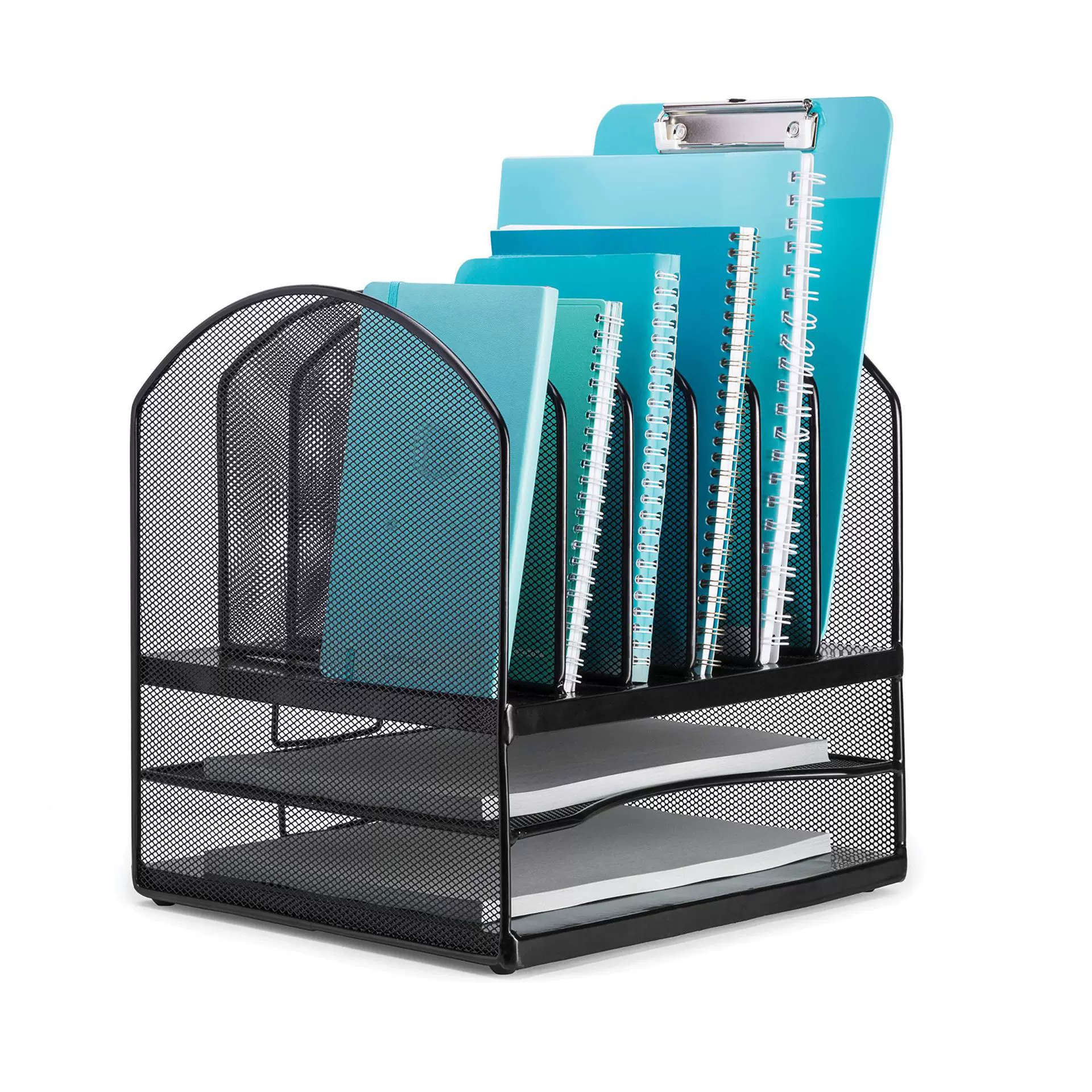 一件代发包邮金属文具文件整理收纳架 桌面立式多功能资料框书架