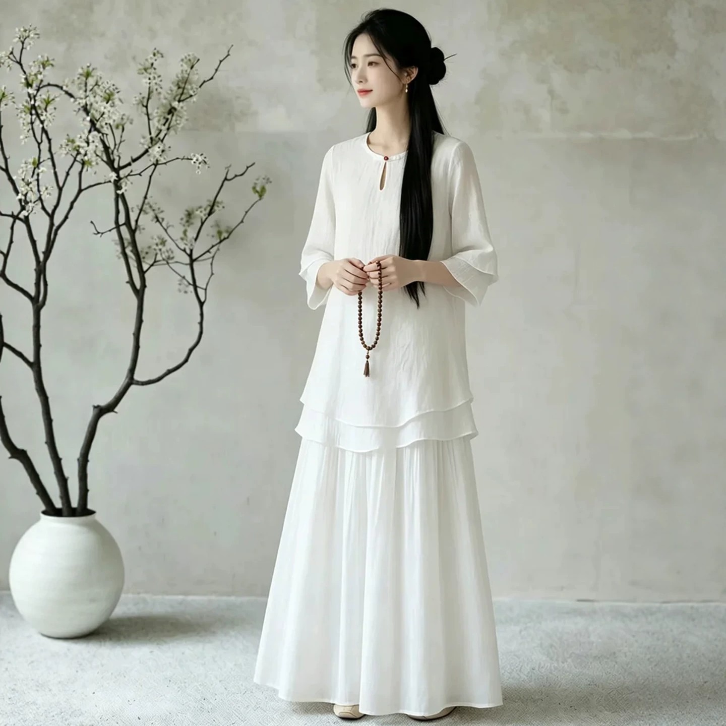 仙气疗愈禅服套装新中式风禅意佛系女装年轻人打坐冥想居士服女款