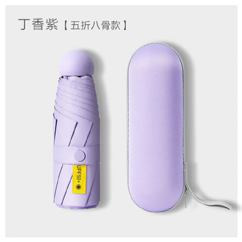 Mini plana seis paraguas de sol plegable protección solar paraguas de protección UV mujer publicidad personalizada pequeño paraguas de cápsula portátil