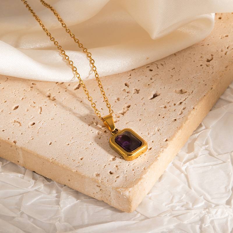 Purple diamond necklace [special offer]