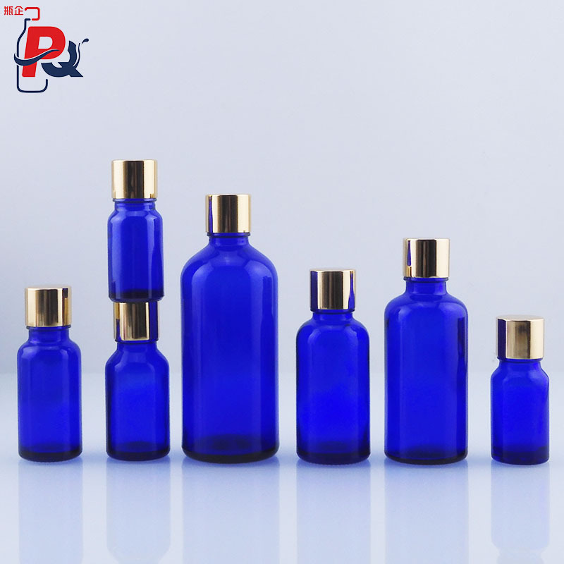 厂家现货批发30ml50ml金盖蓝色精油瓶化妆品包材原液玻璃精油瓶|undefined