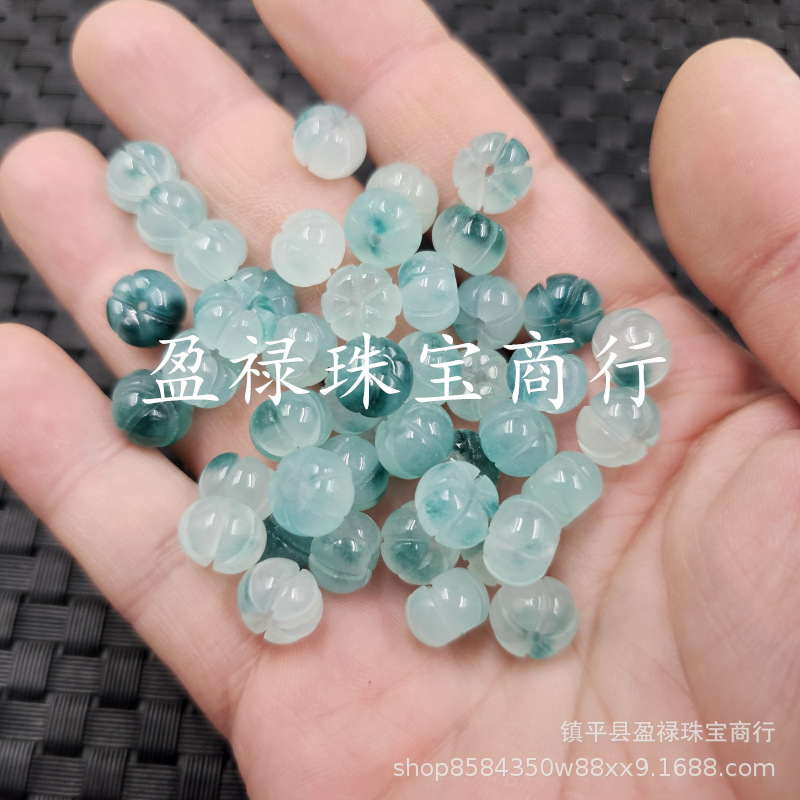 No. 12 blue floating flower pumpkin beads