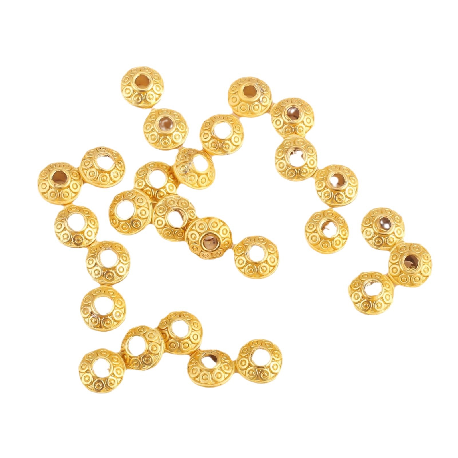 古法沙金保色散珠空飛ぶ円盤隔珠輸送珠diy沙金部品ブレスレットネックレス手作りビーズ