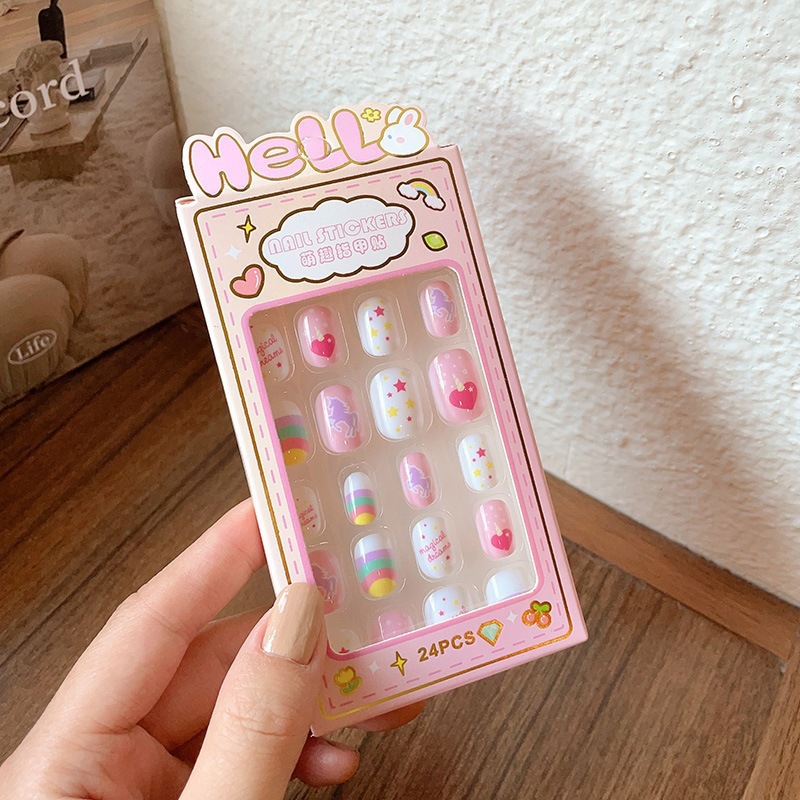 Niños parches de uñas super lindas chicas lindas usan pegatinas de dibujos animados de uñas seguras desmontables parches de uñas al por mayor image 142
