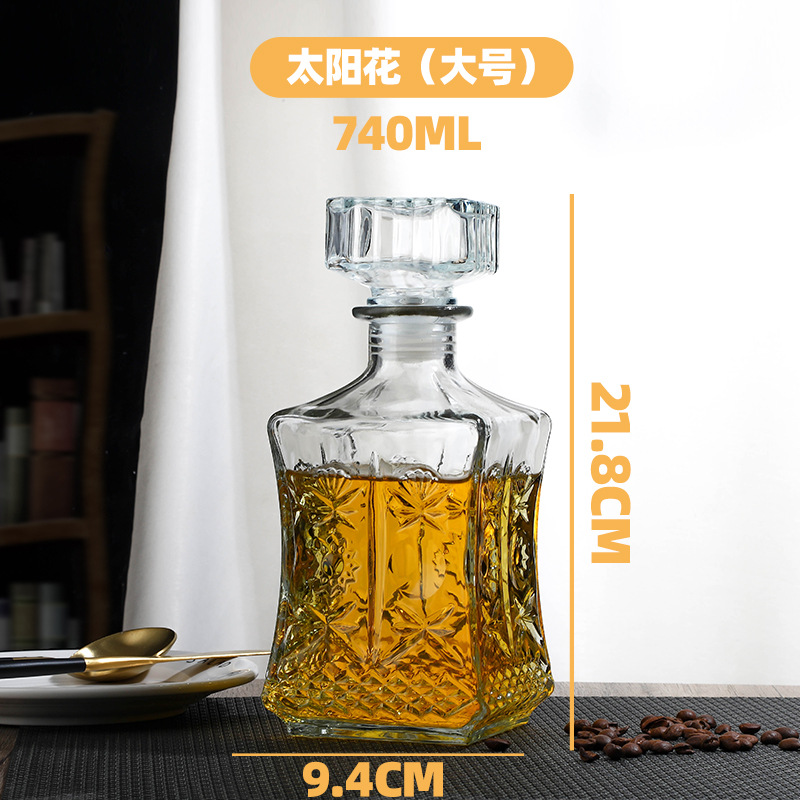 740ml de flor de sol cuadrada; transparente