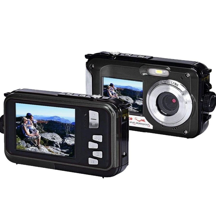 Англоязычная версия подводной камера Full HD 2.7K 48MP, водонепроницаемая для снорклинга с двойным экраном, цифровая камера B368