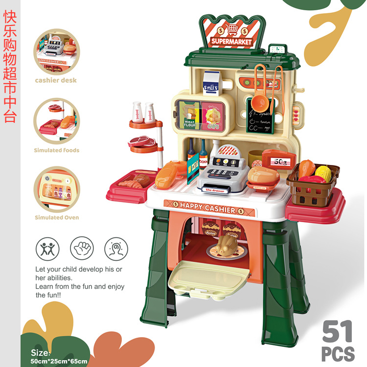 Comercio exterior mesa de medio postre cocina vajilla herramientas traje de arcilla de color mesa de pesca jugar casa doctor supermercado Juguetes