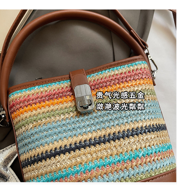 A trendy and fashionable straw-woven phone bag for women in the summer of 2025, a Korean version of a niche and simple crossbody bag Item Picture