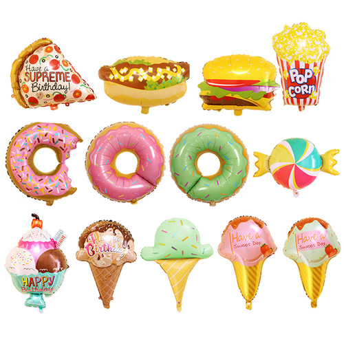 Cross-border new product recommendation dessert aluminum film balloon ice cream donuts birthday party decoration supplies balloons