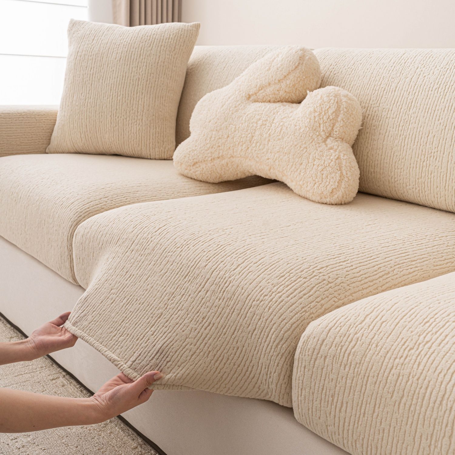 Elastic Sofa Cover, Universal Anti-Slip Light Luxury Cover, Simple Anti-Cat Scratch Cover, Universal Cover for All Seasons