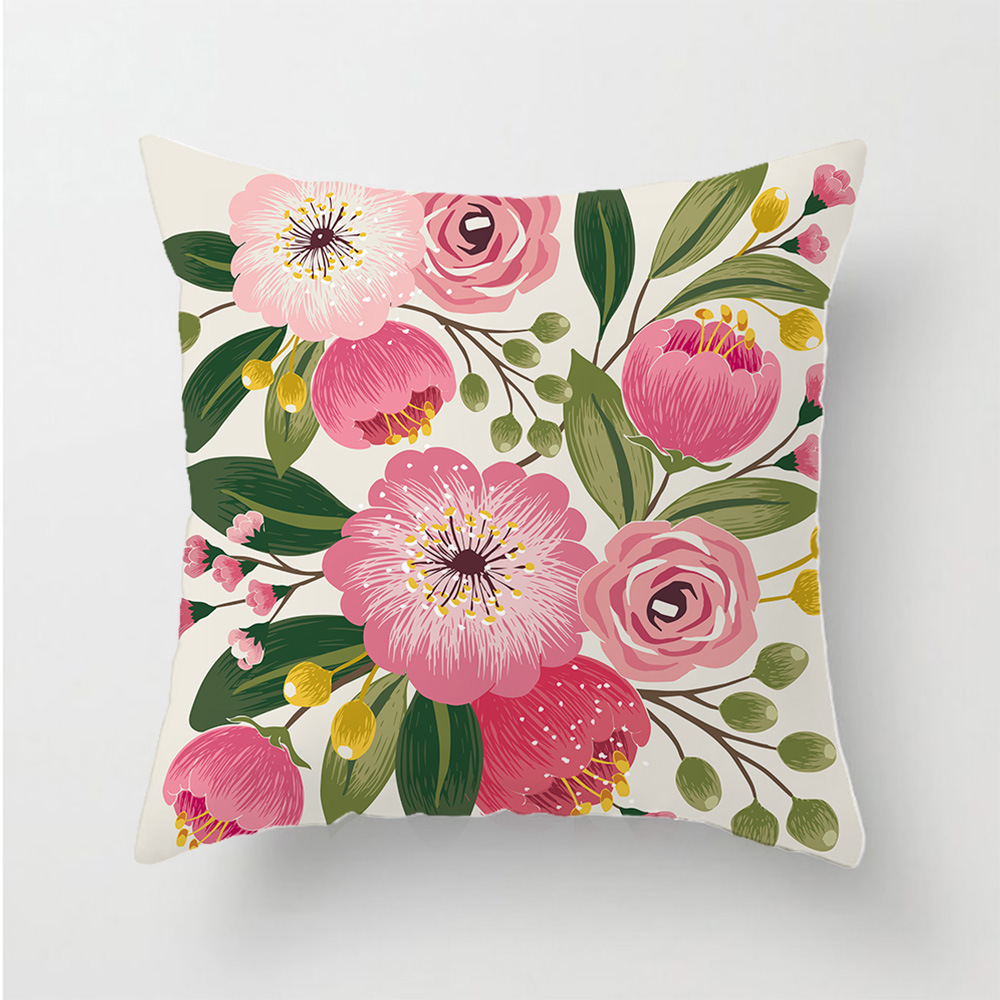 405g Weight Pillow Cases Home Textiles & Decor Type pillow case Event & Party Supplies Fibre Peach Skin Material Flower Pattern Simple Style Style Vacation Sweet Simple Style Flower Fibre Peach Skin Pillow Cases 2