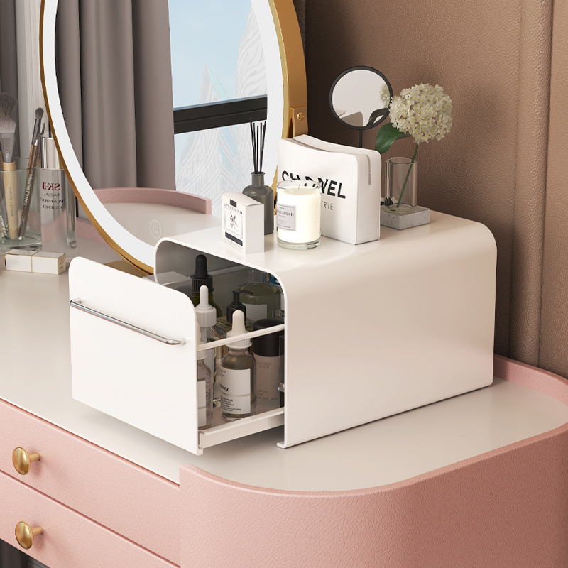 Dust-proof cosmetics storage box, high-end drawer-type desktop storage rack, large-capacity skin care product storage cabinet