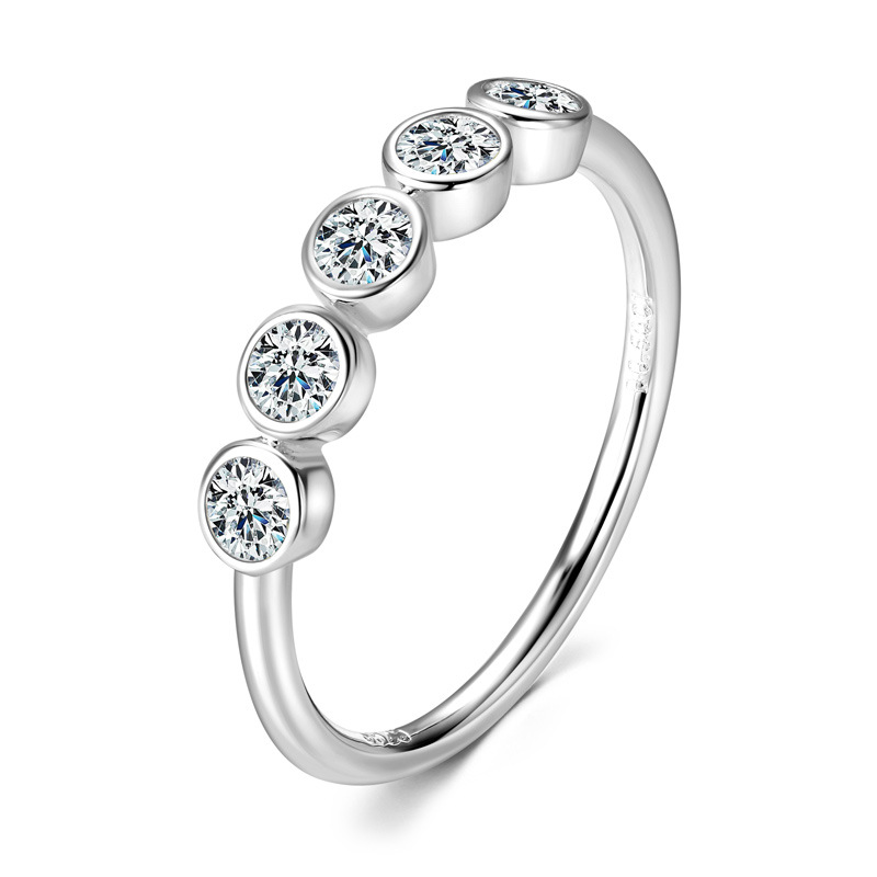 4g Weight Moissanite 925 Sterling Silver Rings Geometric Rings
