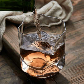 威士忌酒杯洋酒杯古典水晶酒具日式啤酒杯创意6只玻璃杯子套装