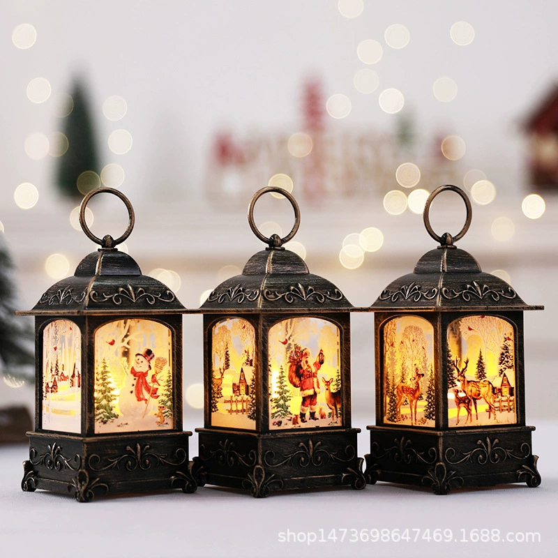 Праздничная декоративная портативная маленькая масляная лампа для внутреннего оформления магазина, оконная сцена из смолы, настольная подвеска креативное свеченье