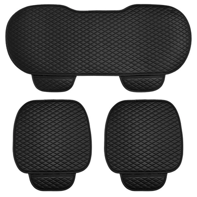 Seat cushion, seat cover: Velvet Embroidered Non-slip Single-piece Seat - small-diamond-leather-black-three-piece-set
