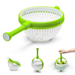 新品salad spinnerサラダ回転乾燥器キッチン野菜洗浄器遠心脱水バスケット