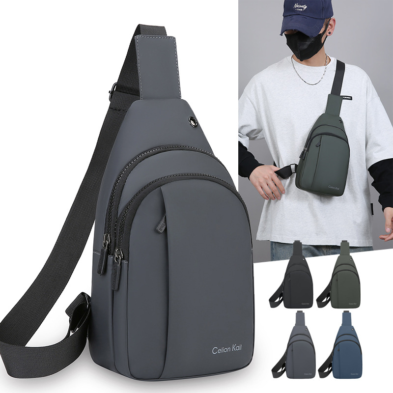 2025 primavera nuevo estilo impermeable bolso en el pecho para hombres moda casual mochila pequeña de todo fósforo bolso de mensajero bolso de hombro para hombres marea