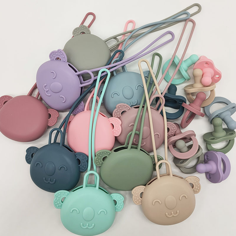 Chupete bolsa de almacenamiento bebé chupete de silicona de calidad alimentaria bebé dibujos animados mordedura música chupete bolsa