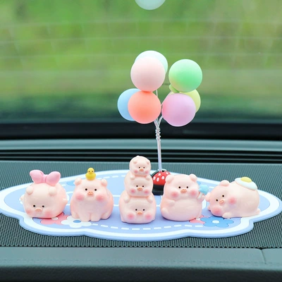 Healing-Style Accessories for Women, Car ornaments - 5-little-pigs-mickey-light-color-balloon-blue-lucky-mat