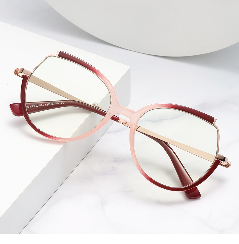 Elegant Simple Style Solid Color Pc Special-shaped Mirror Full Frame Optical Glasses display picture 1