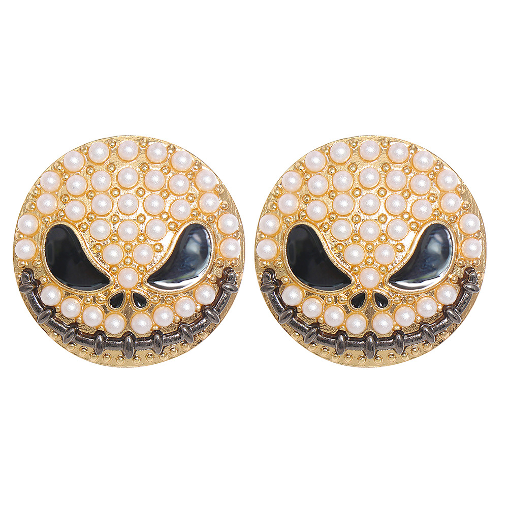 Halloween Funny Full Rhinestone Color Eye Stud Earrings Demon Earrings