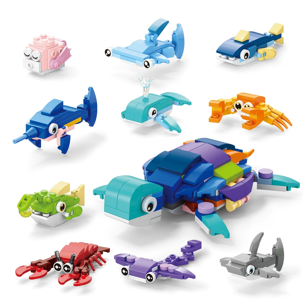 Насекомые животные мелкие зернистые строительные блоки Детские развивающие киоски игрушки маленькие подарки оптом совместимы с Лего океанский динозавр